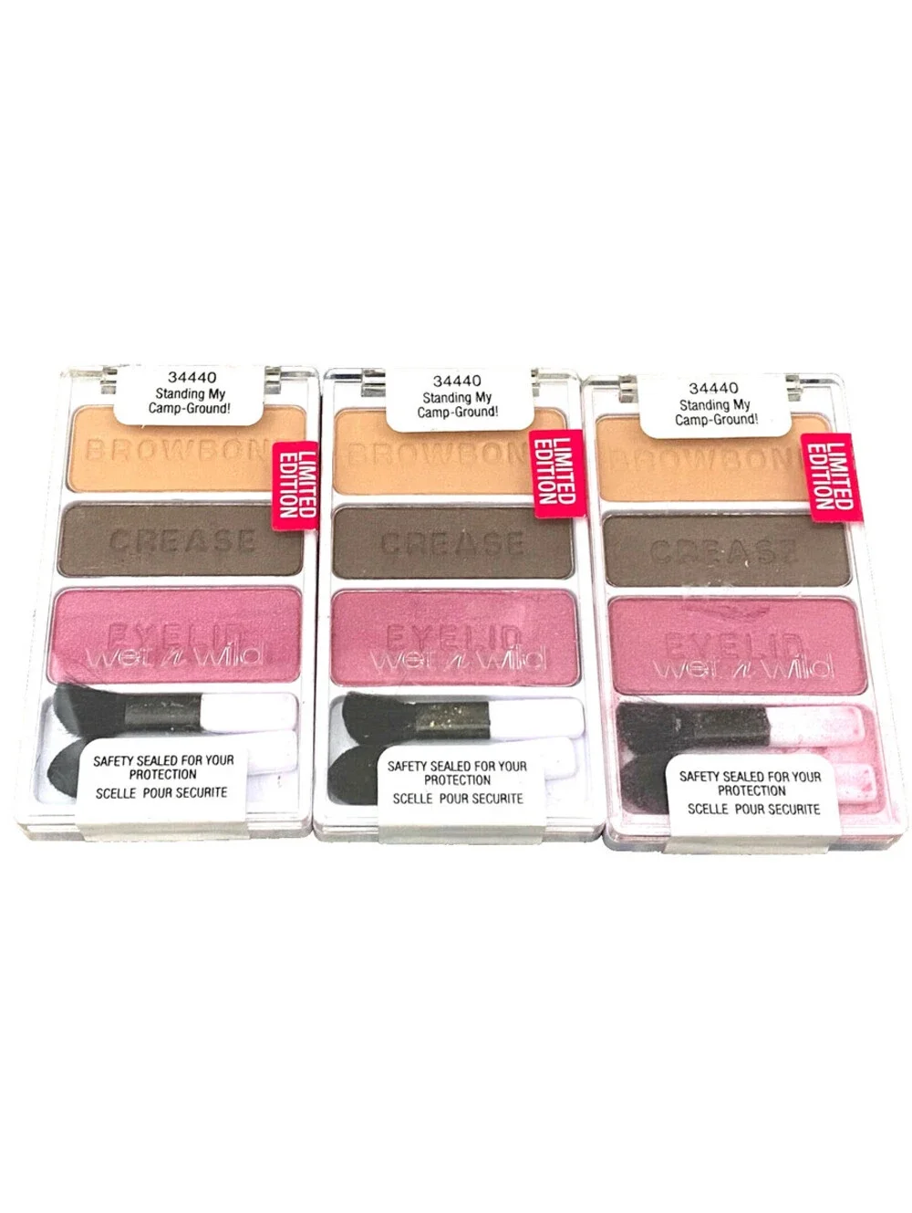 Lot of 3: Wet n Wild Color Icon Eye Shadow Trio 34440 Standing My Camp-Ground!